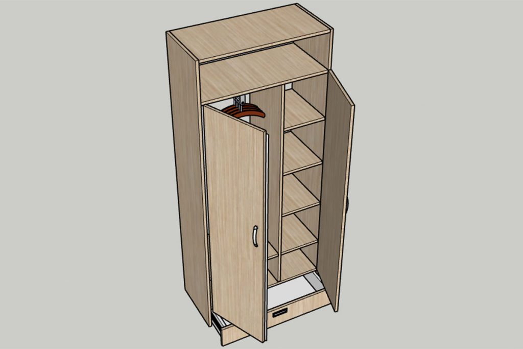 Rolling Tiny House Wandschrank