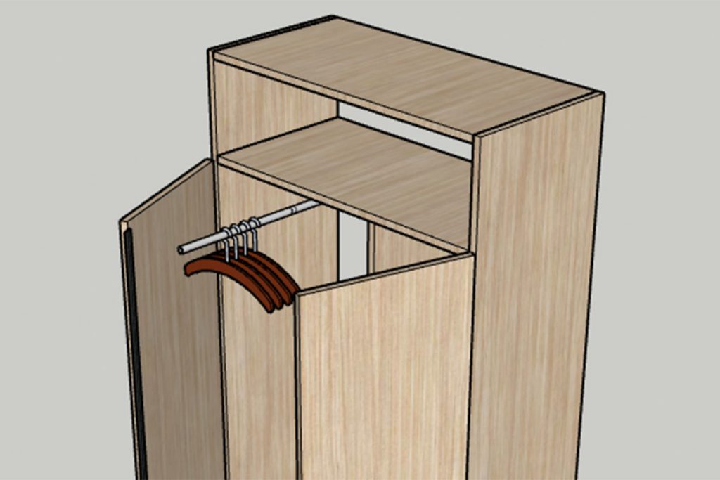 Rolling Tiny House Wandschrank